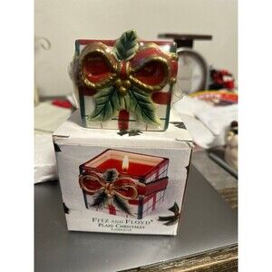 Christmas Fitz and Floyd plaid candle cup new inbox